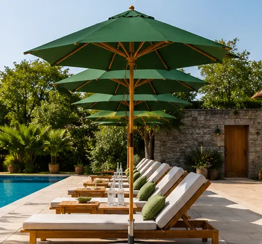 Commercial outdoor umbrella for cafes and restaurants