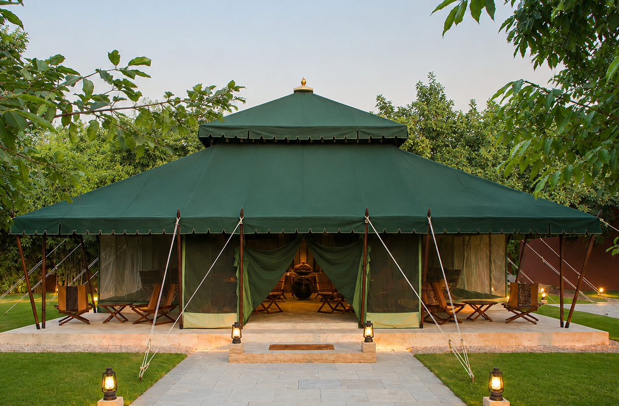 Waterproof Mughal tent with premium interiors