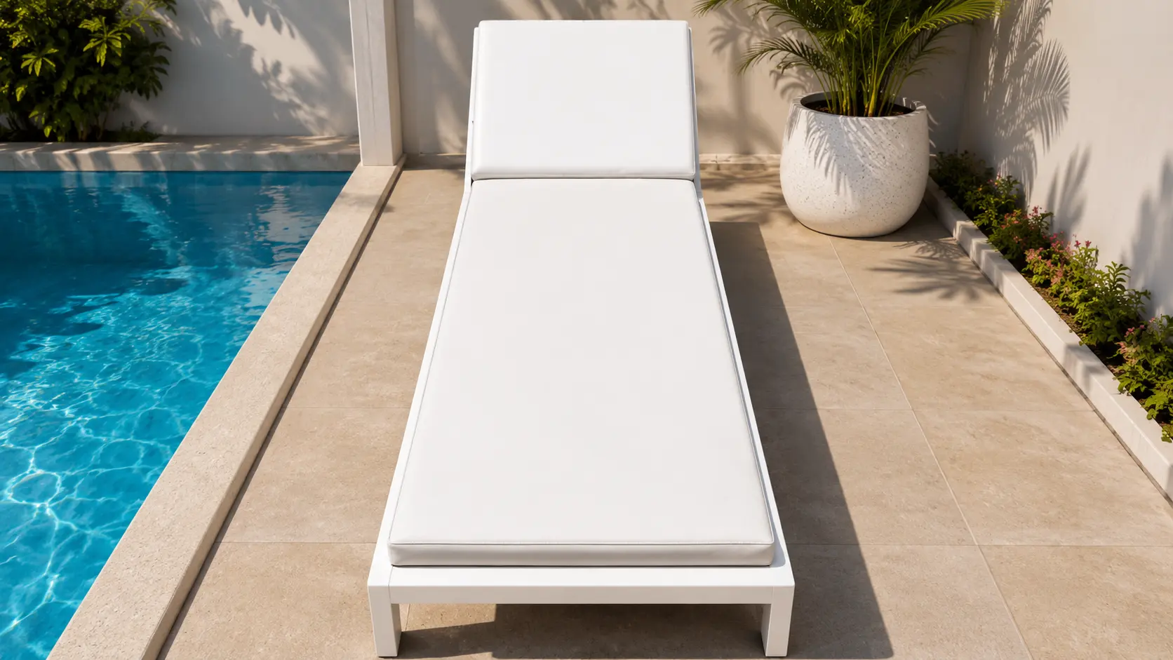 Premium pool lounger with waterproof cushion for hotels